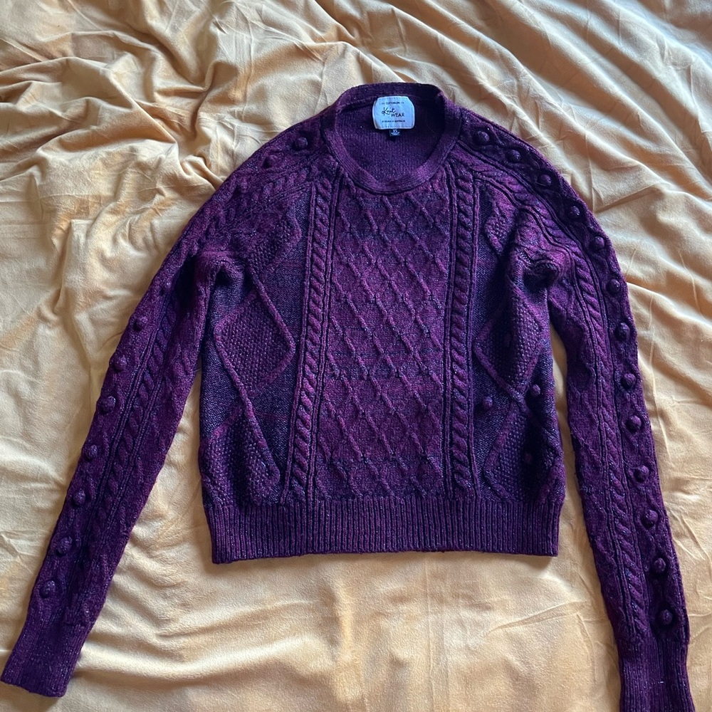 maroon cotton on knit sweater